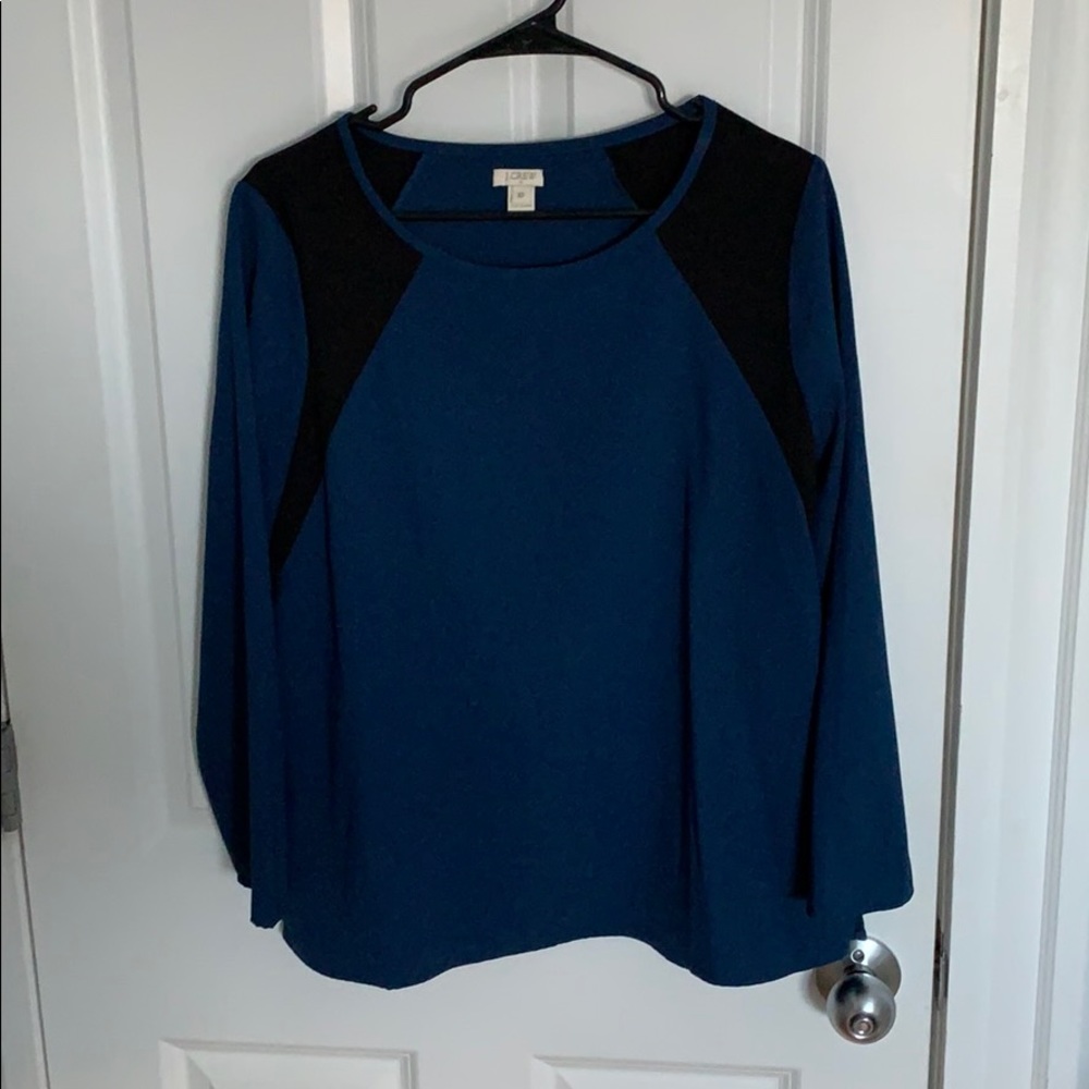 Women’s blue and black J Crew Factory blouse